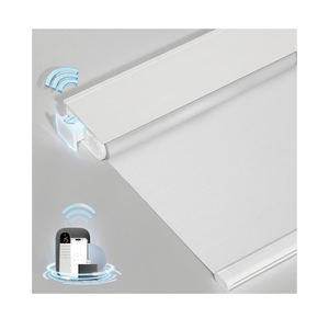 Smart Motorized Blinds with Remote, Cordless No-Drill Automatic Roller Shades, Blackout Electric Blind for Windows, White, 35 x 72