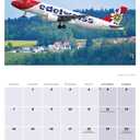 2025 Flight, Modern Commercial Airliners Wall calendar: Plastic Free Packaging