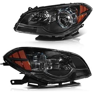 Headlight Assembly replacement for Chevrolet Malibu 2008-2012 Black Housing Amber Reflector Clear Lens