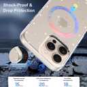 OOK Magnetic for iPhone 15 Pro Max Case [Compatible with Magsafe] Glitter Loves Floral Design Plating Bling Clear Case Hard Back for iPhone 15 Pro Max Phone Case, Glitter Love (6.7")