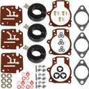 ALL-CARB 3 x Carburetor Carb Repair Kits and Float Replacement for Johnson Evinrude 396701 65 70 75hp