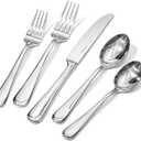 KINGSTONE 40 Pieces Silverware Set for 8, Premium Stainless Steel Flatware Set, Heavy Duty and Modern Design Cutlery Set, Mirror Polished, Dishwasher Safe