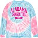 Blue 84 NCAA Womens NCAA Officially Licensed Long Sleeve T-Shirt Tie Dye (Small)