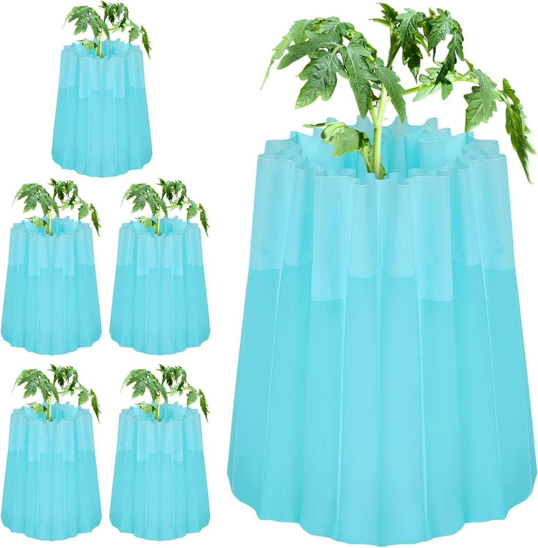 Geetery 6 Pcs Gardener Insulating Plant Protector Early Season Plant Protector Wall of Water Tomato Gardening for Antifrost Cold Weather