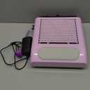Nail Dust Collector with Reusable Filter & Brush, 80W Powerful Adjustable Electric Nail Fan Dust Vacuum Suction Extractor for Acrylic Gel Nails Polishing Manicure Tool, Low Noise (Purple Style 2)