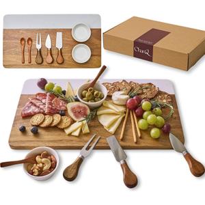 Charcuterie Board Set - Marble & Acacia Wood Cheese Board and Serving Board Platter, Charcuterie Boards Gift Set for Hosting, Wedding and Housewarming, Bridal Shower Marble Serving Tray