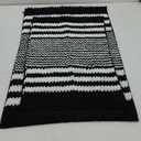 Tindbea Bathroom Rugs Set 2 Piece, Extra Soft and Absorbent Fluffy Striped Chenille Bath Mat Rug Set, Non Slip Bathroom Floor Mat, Machine Washable (20" x 32" Plus 16" x 24", Black) 