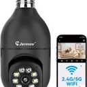 Jennov 2K Light Bulb Security Camera Wireless Outdoor, Indoor Light Socket Cameras for Home Security, Human Detection, 355, Color Night Vision, 5G/2.4G WiFi, Screw in, Compatible with Alexa