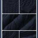 PRETTYGARDEN Womens Sweaters Spring 2026 Cable Knit Long Sleeve Crewneck Oversized Sweater Chunky Pullover Loose Outfits (Navy, XXL)