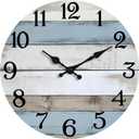 JoFomp 12 Inch Wall Clocks Battery Operated, Silent Wall Clock Non Ticking, Coastal Country Design Rustic Wall Clocks for Living Room Decor, Wooden Wall Clock for Bedroom Kitchen Bathroom
