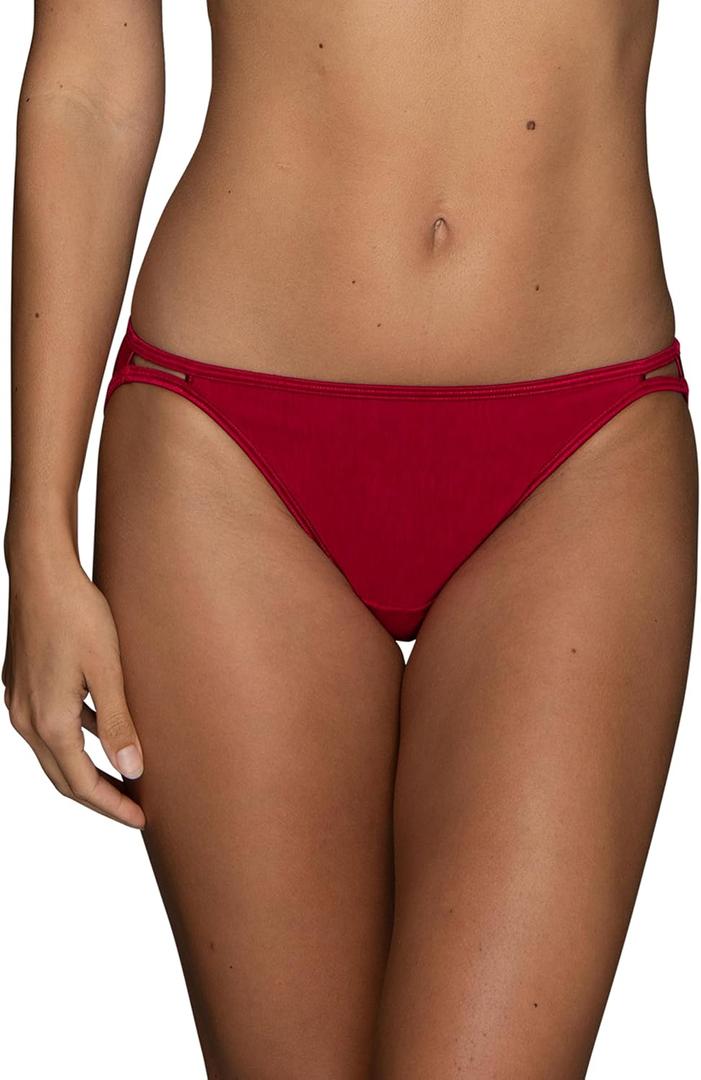 Vanity Fair Women's Illumination String Bikini Panties, Silky Stretch & Satin Trim (8, Holly)