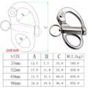 2/4 Pcs Marine 316 Stainless Steel Fixed Eye Snap Shackle, Quick Release Boat Anchor Chain Eye Jaw Swivel Stainless Snap Shackle Hook (2, 52mm)