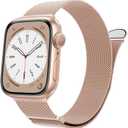 MARGE PLUS Compatible with Apple Watch Band 38mm 40mm 41mm 42mm 44mm 45mm 46mm 49mm Women Men, Stainless Steel Mesh Loop Magnetic Clasp Replacement for iWatch Series 11 10 9 8 7 6 5 4 SE3 SE2 Ultra 3 (A-Champagne Gold)