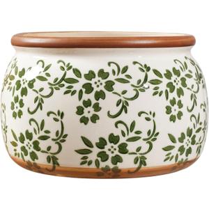 Vintage Ceramic Flower Pot - Indoor Outdoor Planters with Drainage Holes & Filter Screen, 9 Large Rustic Farmhouse Decorative Plant Pots for Garden/Patio/Balcony (Green Vines, Large)