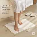 deepstone Stone Bath Mat Large Diatomite Bathroom & Shower Mat, Fast Drying & Ultra Absorbent, Non-Slip Diatomaceous Earth Bath Mat, Easy Clean Modern Design, 24 x 16 in (White)