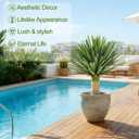 23.6inch Artificial Agave Plant with 160 Leaves Faux Outdoor Plants Large Fake Agave Plant with Matte Black Pot, Realistic Artificial Plants for Indoor Home Patio Porch Garden Decoration