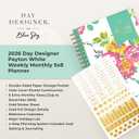 Blue Sky Day Designer 2026 Weekly and Monthly Planner Calendar, January 2026 - December 2026, 5" x 8", Clear Pocket Cover, Durable Twin Wire Binding, Includes Storage Pocket, Stickers, Peyton White