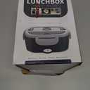 Electric Lunch Box Food Heater, 3 In 1 Ultra Quick Heated Lunch Boxes for Adults, 12V/24V/110V Portable Food Warmer for Car/Truck/Office With Fork Spoon and Insulated Carry Bag (Blue Gray)