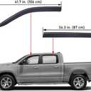 Lightronic Outside-Mount Low-Profile Auto Vent Window Visors, Fits 2009-2018 Dodge Ram 1500 Crew Cab, 2010-2025 Ram 2500 & 3500 Crew Cab/Mega Cab, 2019-2024 Ram 1500 Classic Crew Cab, Smoke, 4-Pcs