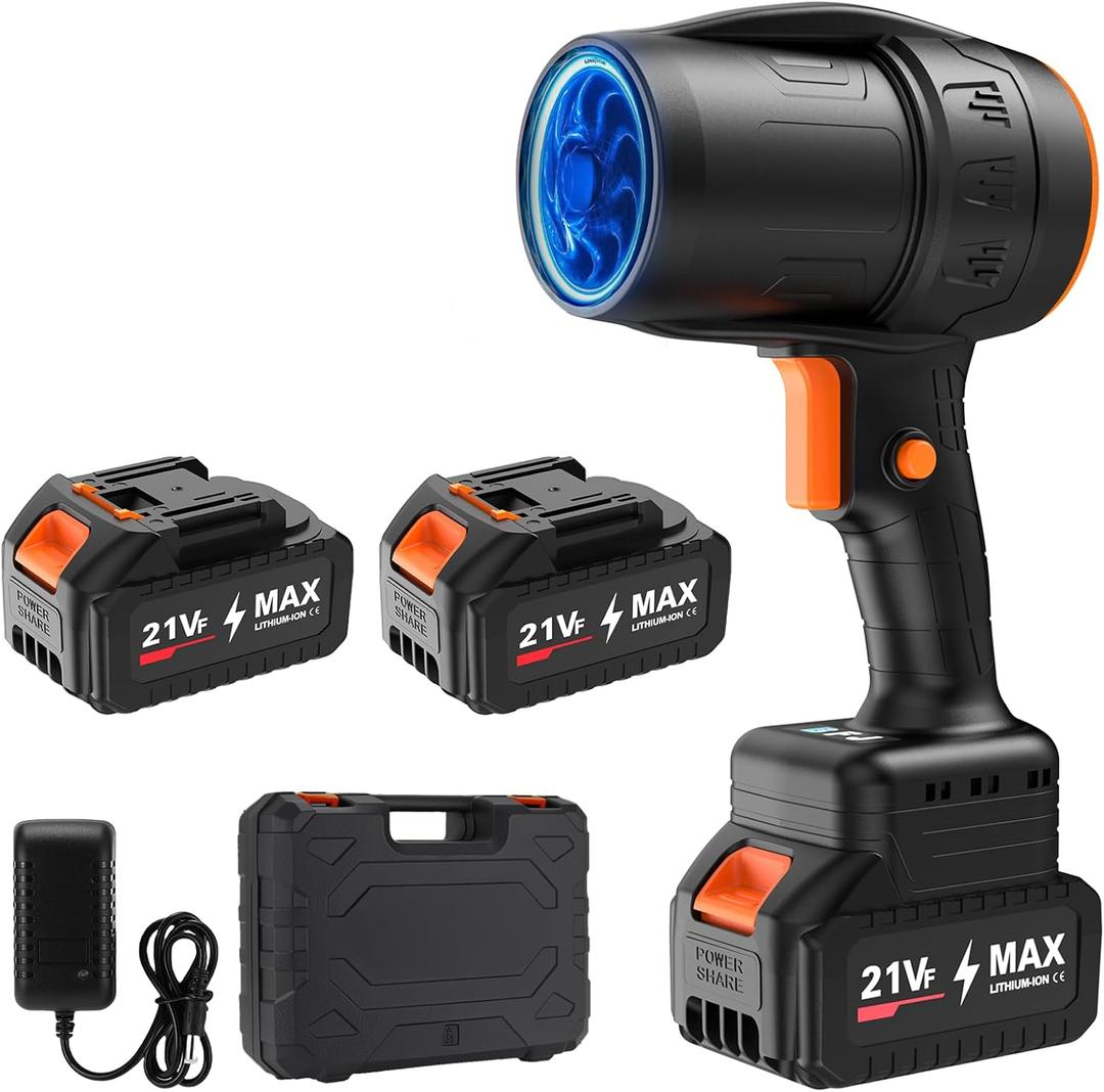 Mini Small Handheld Cordless Leaf Blower with 24.0Ah Batteries & Charger  Portable Electric Rechargeable Blower, 500,000 RPM Turbo Jet High Power, Lightweight for Yard, Patio & Garage Cleaning (black)