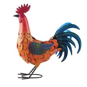Rooster Statue Chicken Sculpture Garden Decoration Metal Yard Art for Yard Outdoor Decoration