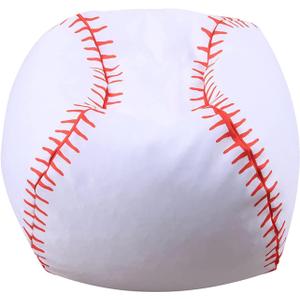 Colorful House Stuffed Animal Storage Bean Bag Chair for Kids and Adults, Lightweight Bean Storage Bag Cover for Organizing Blankets Clothes (26 inches, Baseball)