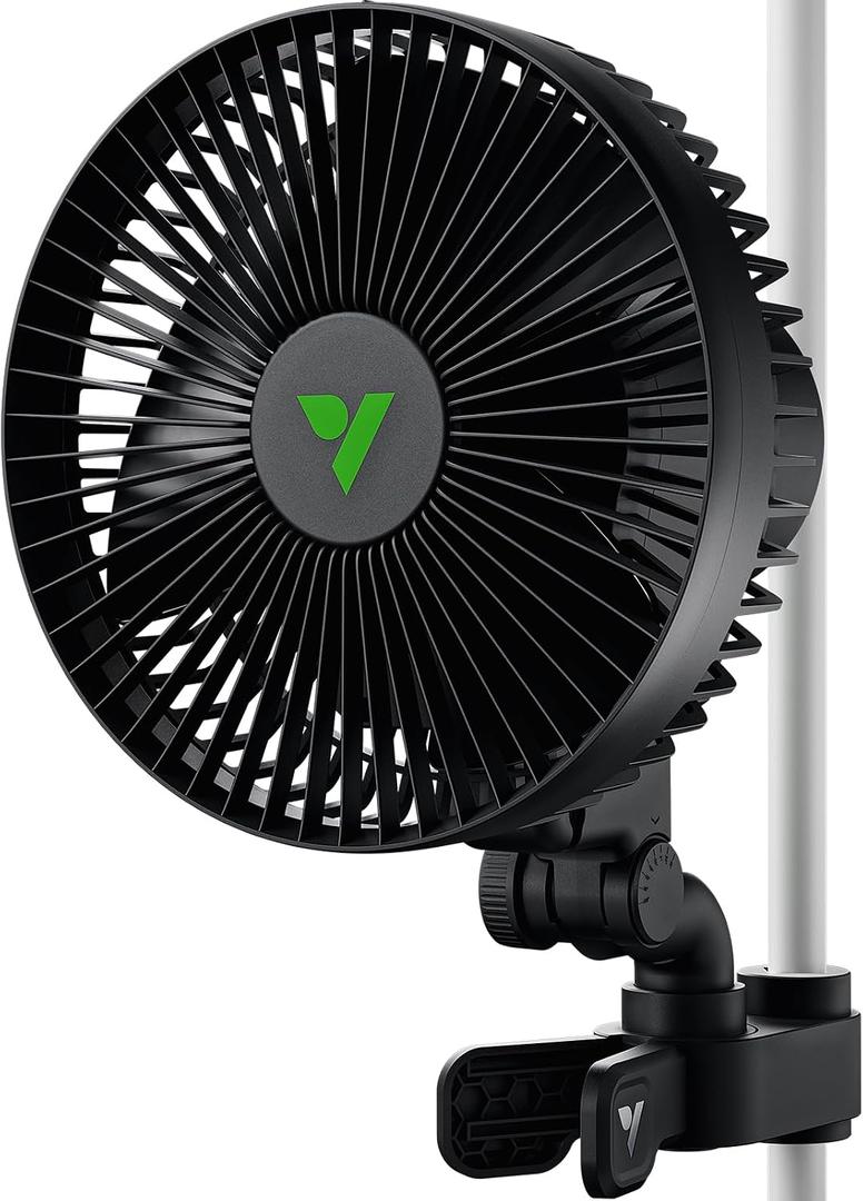 VIVOSUN AeroWave A6 Grow Tent Clip Fan, 6" Auto Oscillating Fan, Secure Non-Slip Clamp, Strong Air Circulating, and Low Noise, for Hydroponic Ventilation, 1-Pack