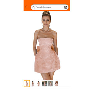 JUMISEE Embroidery Satin Homecoming Dress with Bow Modest Strapless Mini Dresses A Line Short Prom Dress Party Gown Size S