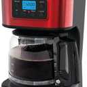 Better Chef Programmable 12-Cup Coffee Maker | 1-4 Cup Setting | Auto-Pause to Serve | 2hr Keep Warm | Perma-Filter | Stainless (Red)