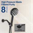 Filtered Shower Head with Handheld, 8 Spray Mode High Pressure Showerhead with Filters, Detachable shower head, Water Softener Filters for Hard Water, Remove Chlorine(AM-US-N8HS702MB-NA)
