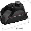 RUTU Metal Gas Tank ATV Fuel Tank Petrol Tank with Cap for 110cc 125cc 150cc 200cc 250cc ATV Quad 4 Wheeler Taotao ATA Bull Rhino