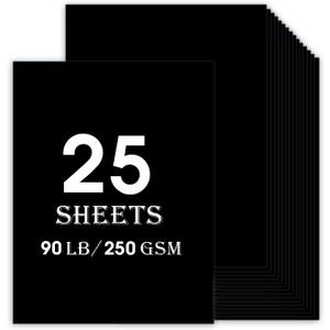 25Sheets 9 x 12 Black Cardstock Paper, Thick Card stock for Cricut, Large Construction Paper for Card Making, Scrapbooking, Craft 80 lb / 230 gsm