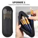 AGIKET Silicone Makeup Brush Holder Travel Cosmetic BagSoft Portable Cosmetic Face Brushes Holder with Upgrade Anti-Fall Out Magnetic Closure, Large Travel Makeup Brush Case - Black