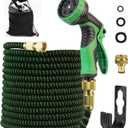 50 ft Expandable Garden Hose -2026 Newly Upgraded Expanding Garden Hoses with 10 Function Spray Nozzle, Extra Strength Fabric, Leak-Proof, Lightweight, Kink-Free Flexible Retractable Hose(Green Black)