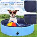 Foldable Dog Bath Swimming Pool Plastic Kiddie Pool Professional Tub Collapsible Grooming Bathtub for Pets Kids Baby and Toddler, 32 x 8 Inches Blue