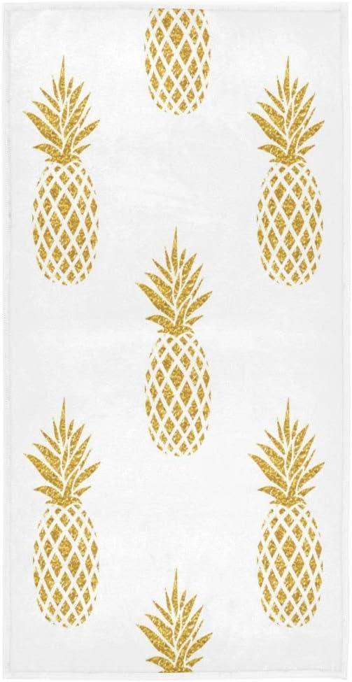 Gold Pineapple Hand Towel Ultra Soft Luxury Towels for Bathroom 30"x15"
