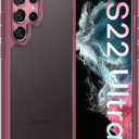 TOCOL for Samsung Galaxy S22 Ultra Case, Translucent Matte Hard Back [Military Grade Shockproof] [Anti-Scratch & Anti-Fingerprint] Slim Fit Protective Cover for Galaxy S22 Ultra Case 6.8'', Plum