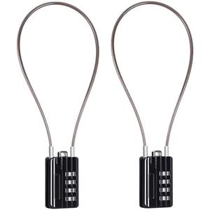 SEPOX® Versatile Twins Resettable 4-Digit Combination Padlock with Extrem Long Cable – Personalized Password, Durable Vinyl Steel Cable, Multipurpose Lock for Suitcase, Gym – Black 32cm Cable