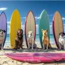 Surfing Dogs Party 1000 Piece Puzzle for Adults Clearance, Fun Puzzles for Adults 1000 Pieces with HD Print & Poster, 27.5" X 19.7" Dust Fre, for Gifts Halloween Christmas Family Games Lovers