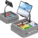 KDD Tablet Pillow Holder - 360Adjustable iPad Pillow Stand for Lap, Bed and Desk - Gooseneck Tablet Soft Pad Dock with Storage Tray and Pocket Compatible with iPad Pro 12.9, Air Mini, Phone, E-Reader