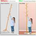 Durmmur Heavy Duty Coat Rack with Natural Marble Base, Freestanding Metal Coat Stand with 8 Hooks, Modern Stable Coat Hanger Tree for Bags, Jacket, Clothes, and Hats, Gold Metal