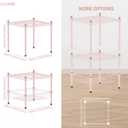 Stacking Shelf Adjustable, Stackable & Expandable, Heavy Duty Storage Shelving Unit, Cabinet Organizer Shelf (Pink-01-Tier), 15x14x15 inches