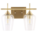 VONLUCE Bathroom Vanity Light, 2-Light Bathroom Light Fixture Over Mirror, Vanity Light Fixtures with Clear Glass, Modern Wall Sconce for Bathroom Bedroom Hallway Kitchen, Brushed Gold