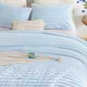 Smoofy Fluffy Twin Comforter Sets 2 Pieces - Light Blue Fleece Fluffy Comforter Set, Luxury Fuzzy Twin Bedding Set, Soft Warm Comforter All Season, Heavy Faux Fur Comforter with Pillow Cases