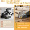 Topmart High Density Extended Foam Dog Ramp&Steps 2 Tiers,11.8" High,Non-Slip Dog Stairs,Soft Foam Pet Ladder with Removable Cover,Best for Injured,Older Cats,Pets with Joint Pain