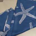 Nautical Coastal Tablecloth 70 Inch Round Navy Blue Starfish Table Cloth Summer Beach Ocean Decorations Stain Resistance Polyester Round Table Cover for Parties Picnic Kitchen Decor Outdoor