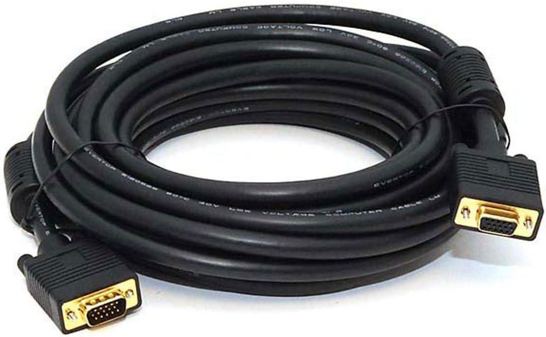 Monoprice 103594 25-Feet Super VGA Male to Female CL2 Rated Video Cable with Ferrites Black (White)