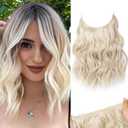 REECHO Invisible Wire Hair Extensions with Thinner Softer Lace Weft (Blonde, 12 Inch (Pack of 1))