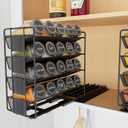 SpaceAid Pull Out Spice Rack Organizer with 20 Jars, Heavy Duty Slide Out Seasoning Organizer for Kitchen Cabinets, with 801 Labels and Chalk Marker, Right Facing