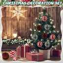 12 Pcs Christmas Paper Honeycomb Ornaments for Tree, 3D Glitter Edge Honeycomb Hanging Decorations Foldable Christmas Ornaments Lanterns for Xmas Tree Holiday New Year Party Decor (Chic)